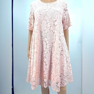 Staragano Pink Lace Floral Mini Dress Size 10